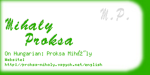 mihaly proksa business card